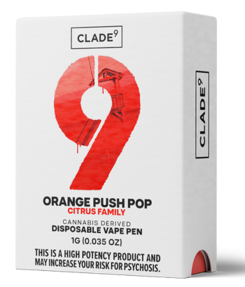 Photograph of product: Clade 9 - Orange Push Pop - All-in-One vape