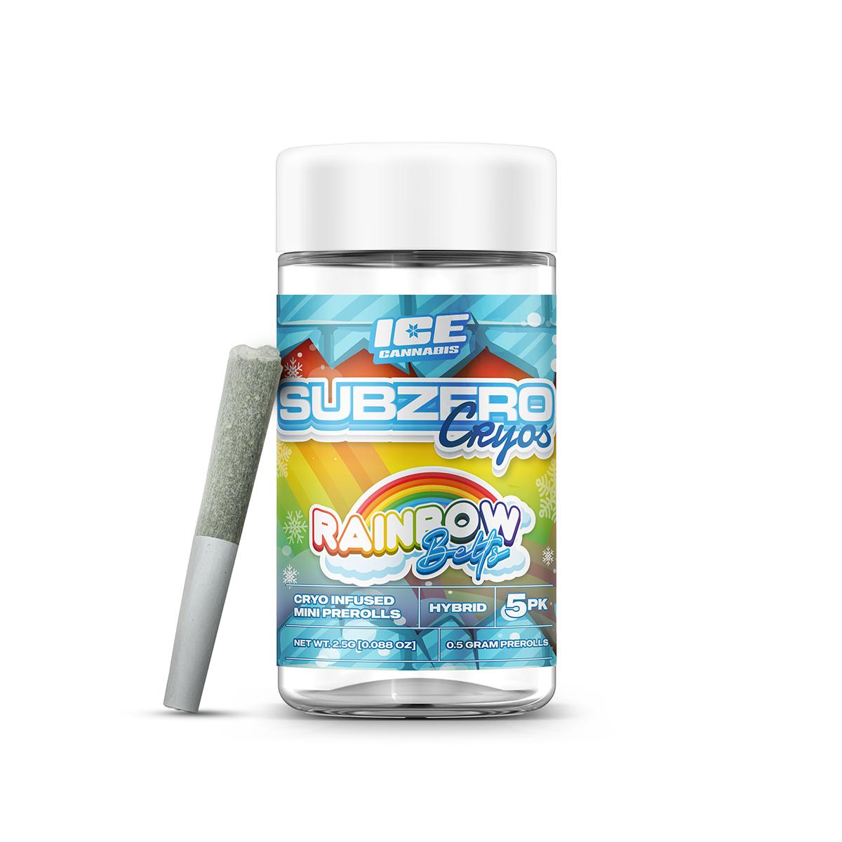 Photograph of product: Sub Zero | Rainbow Belts | .5G (5PK) Cryo Infused Preroll