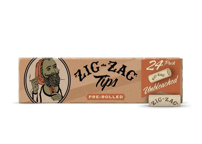 Photograph of product: Zig-Zag Unbleached Prerolled Tips