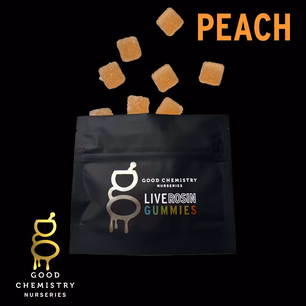 Photograph of product: Gummy - 100mg/20pc - Peach - Live Rosin
