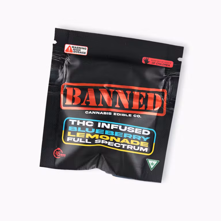 Photograph of product: Banned - 200mg Single Gummy - Blueberry Lemonade