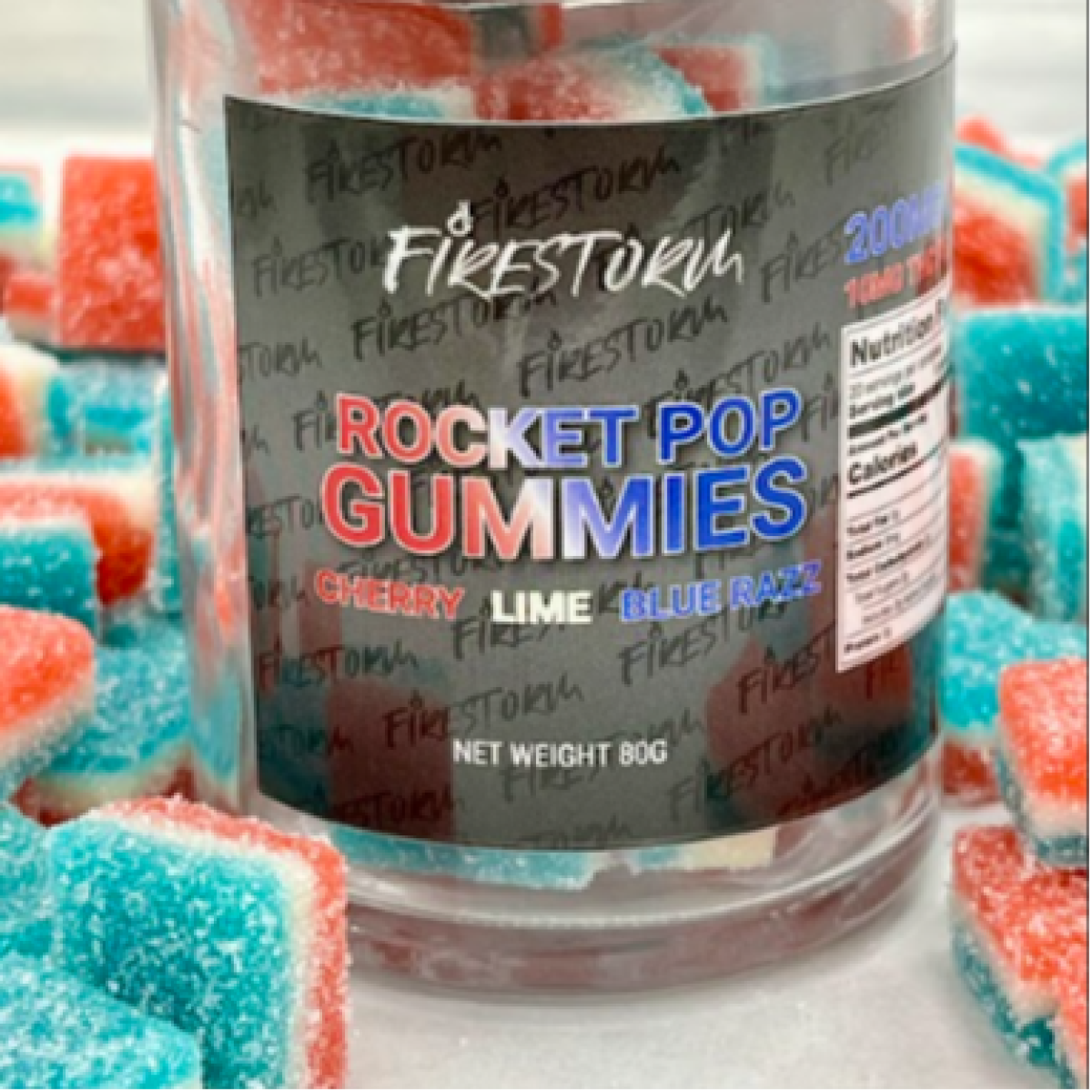 Photograph of product: Firestorm - Rocket Pop Gummies - 200mg