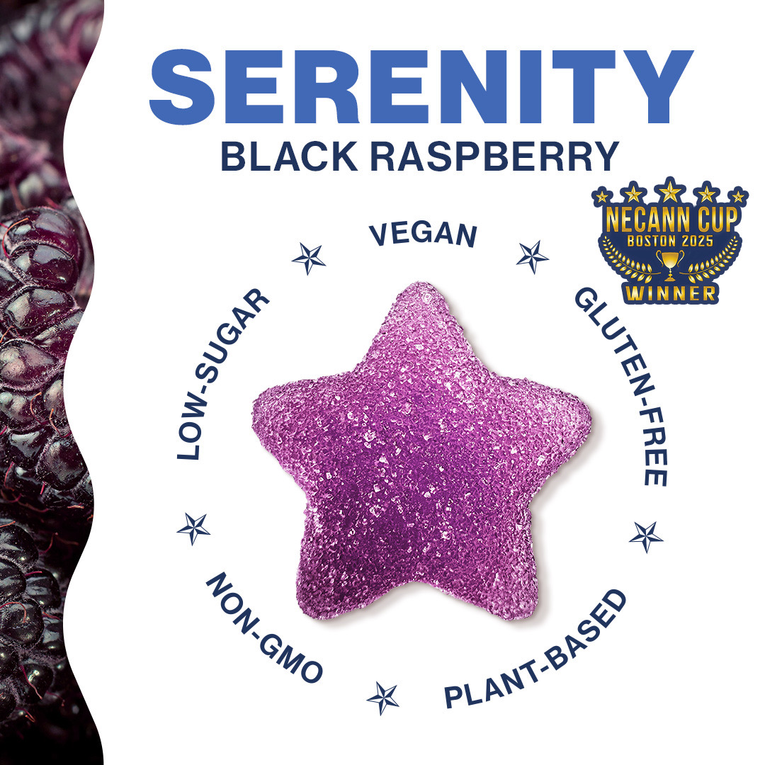 Photograph of product: Serenity Black Raspberry 1:1:1 (TH-oui:CBD:CBG) | Gummies | 20ct