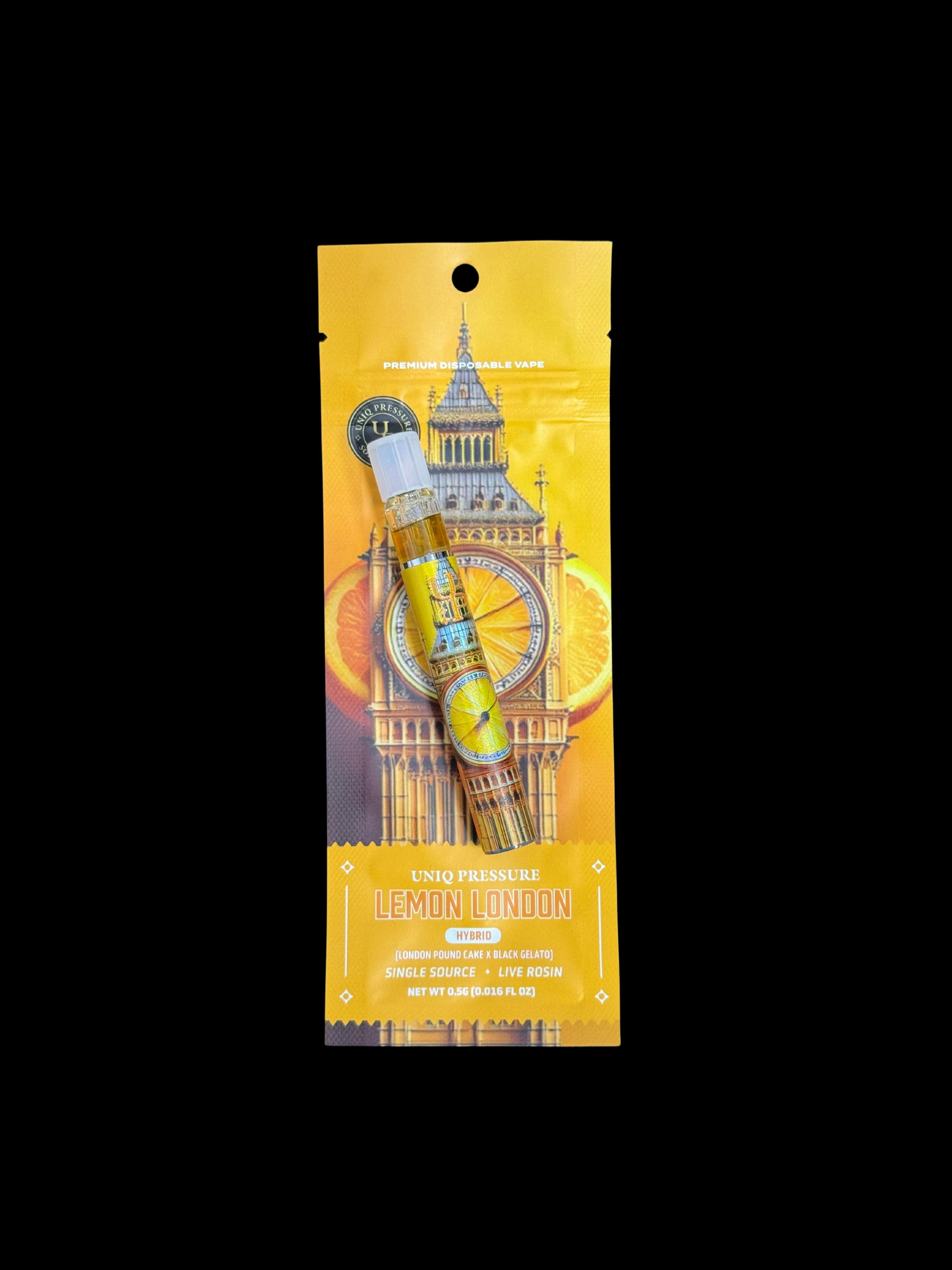 Photograph of product: Uniq Pressure Live Rosin Disposable- Lemon London
