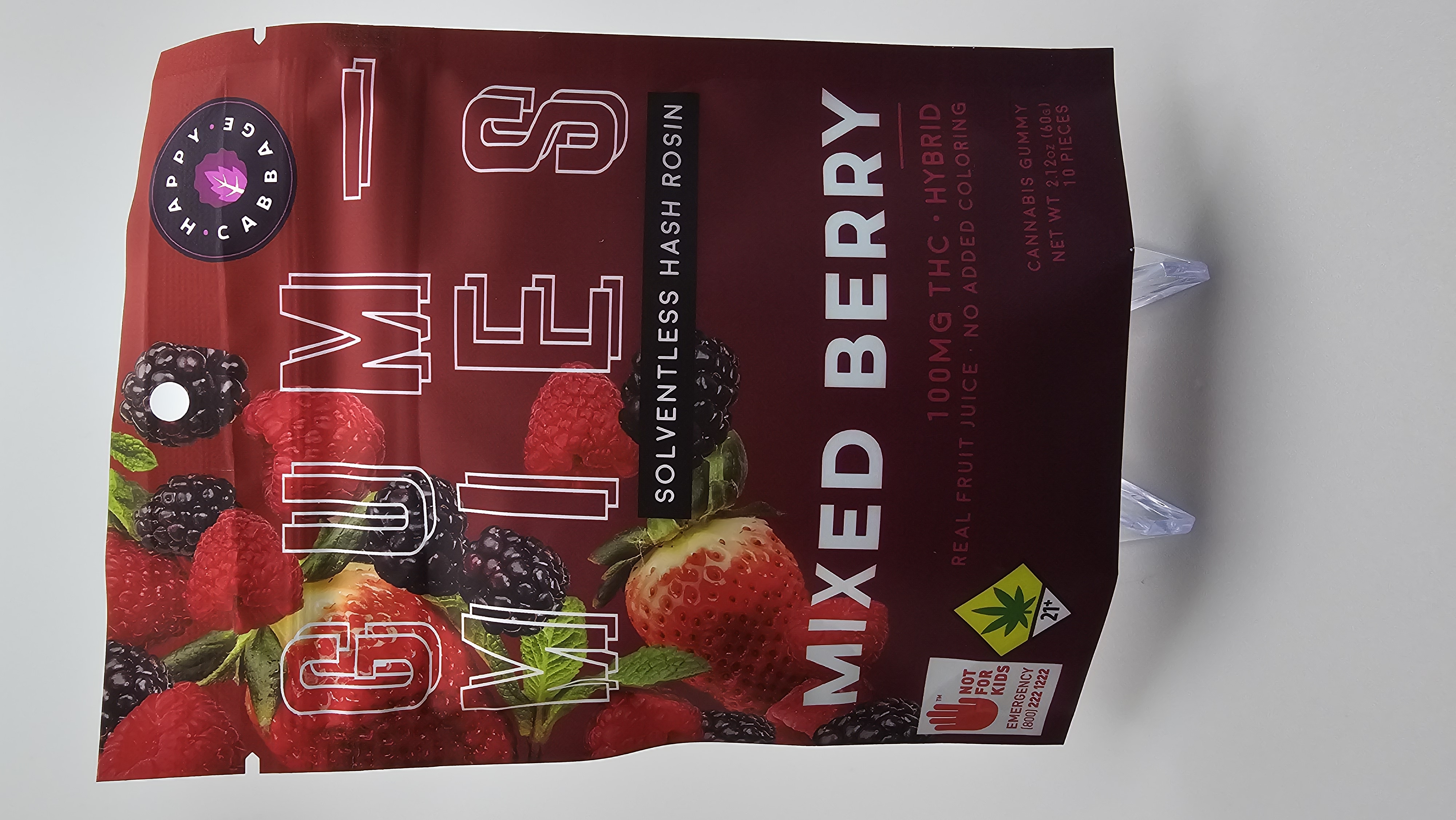 Photograph of product: Happy Cabbage - Mixed Berry - 100mg Solid Edible - 60g