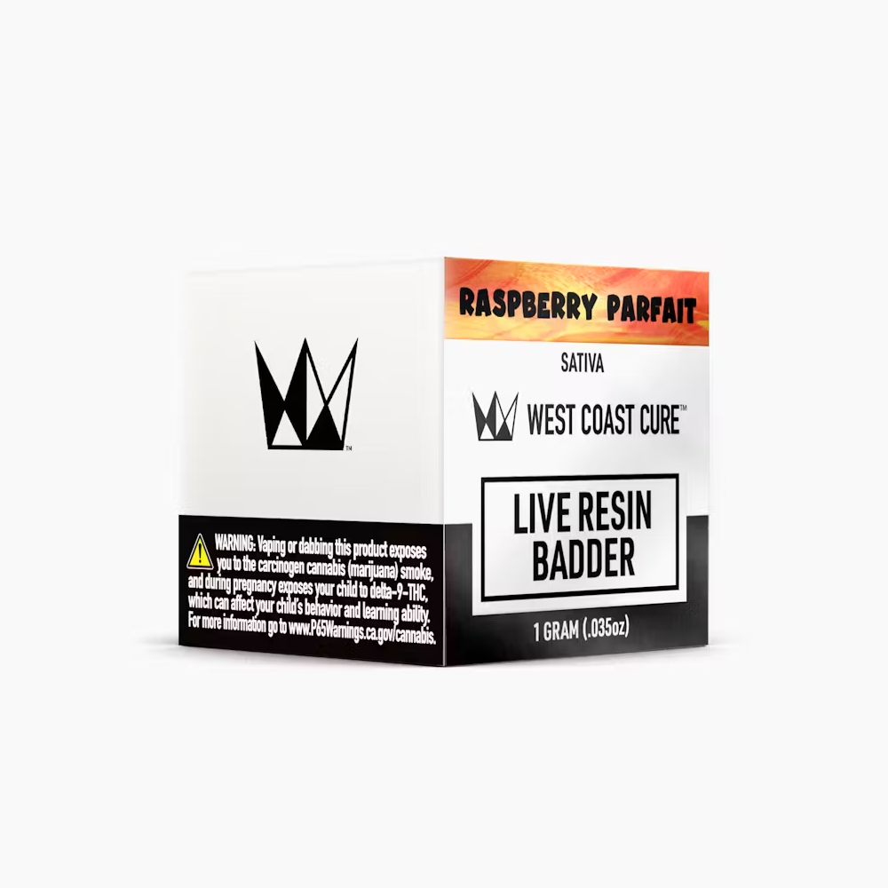 Photograph of product: WEST COAST CURE - WCC LIVE RESIN BADDER - RASPBERRY PARFAIT