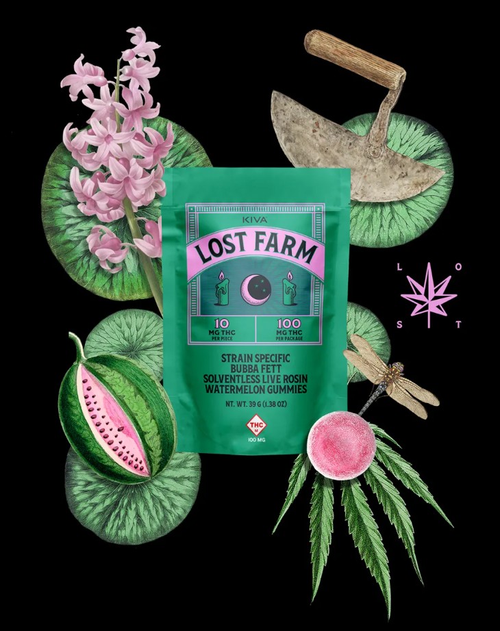 Photograph of product: Lost Farm - Live Rosin Gummies Bubba Fett x Watermelon 10pk - 100mg