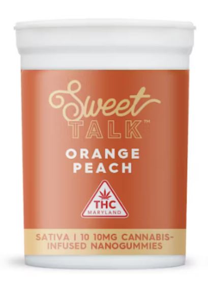 Photograph of product: Sweet Talk Orange Peach Nano Gummies 10mg