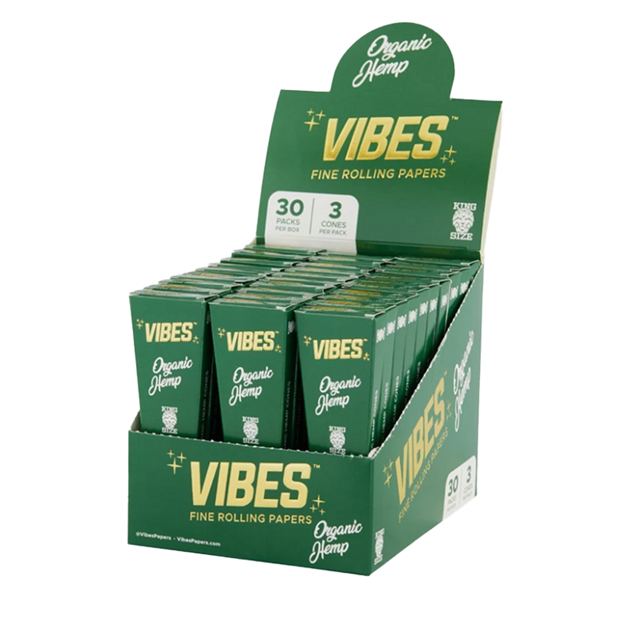 Photograph of product: VIBES Organic Hemp Cones Coffin King Size 3ct