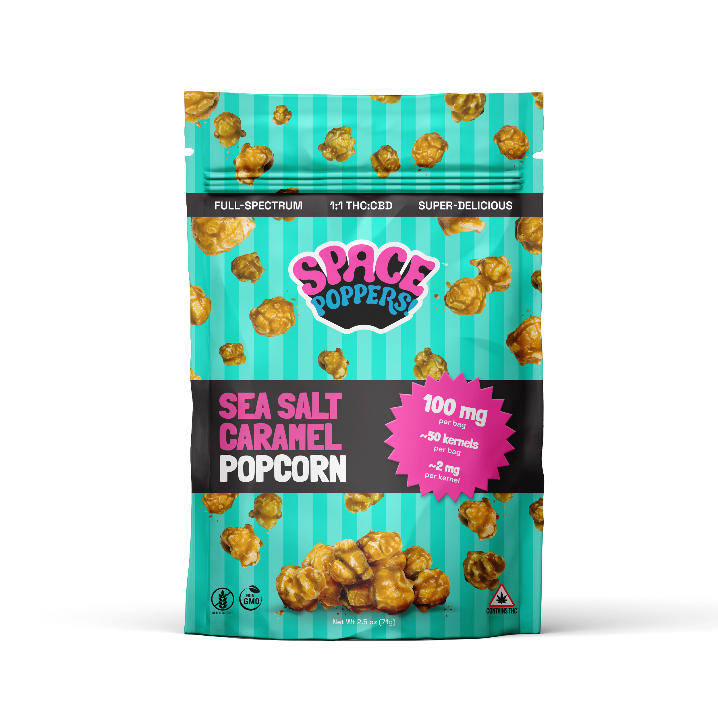 Photograph of product: Space Poppers | Sea Salt Caramel | Popcorn |  1:1 | 10mg