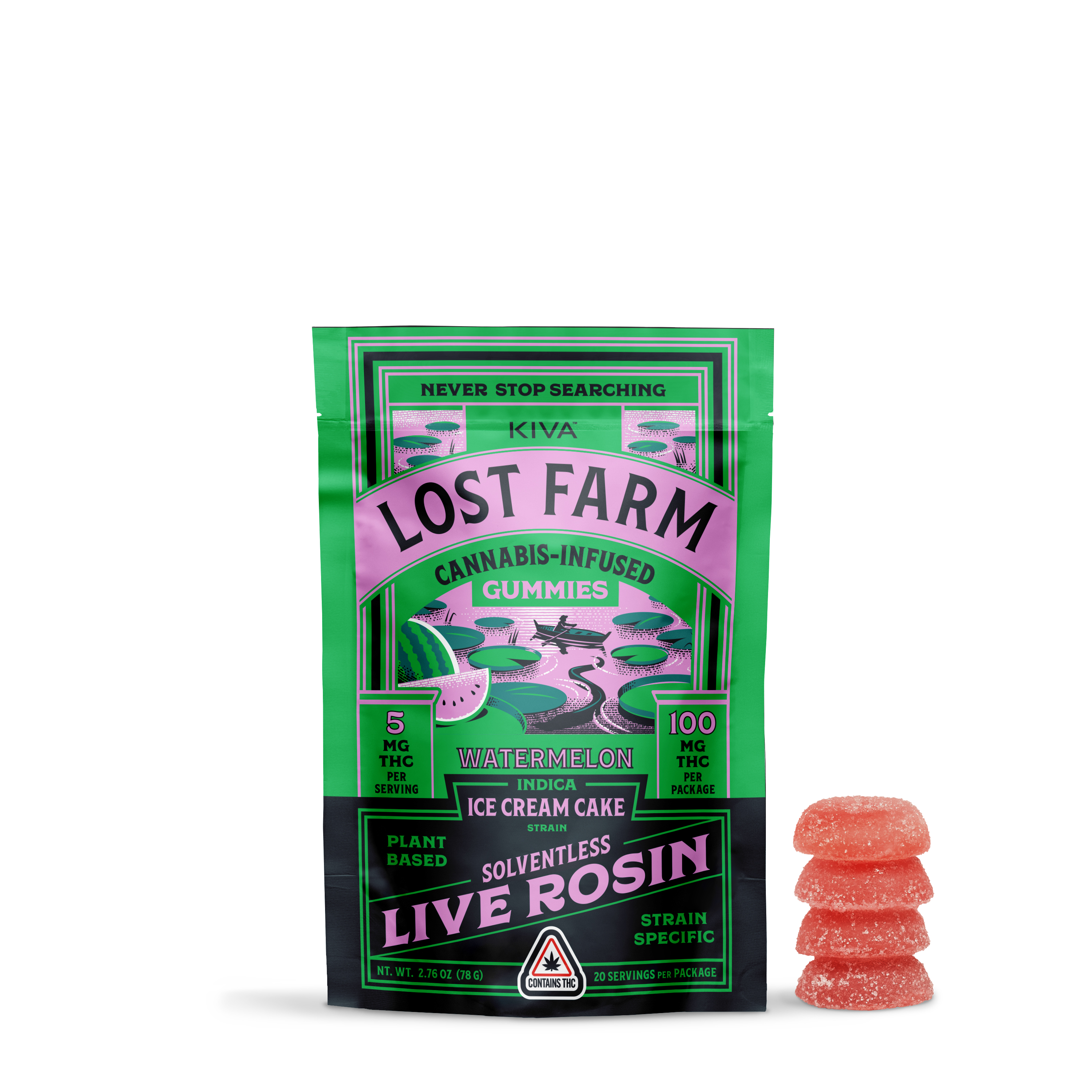 Photograph of product: Lost Farm | Ice Cream Cake x Watermelon Gummies | 20pk