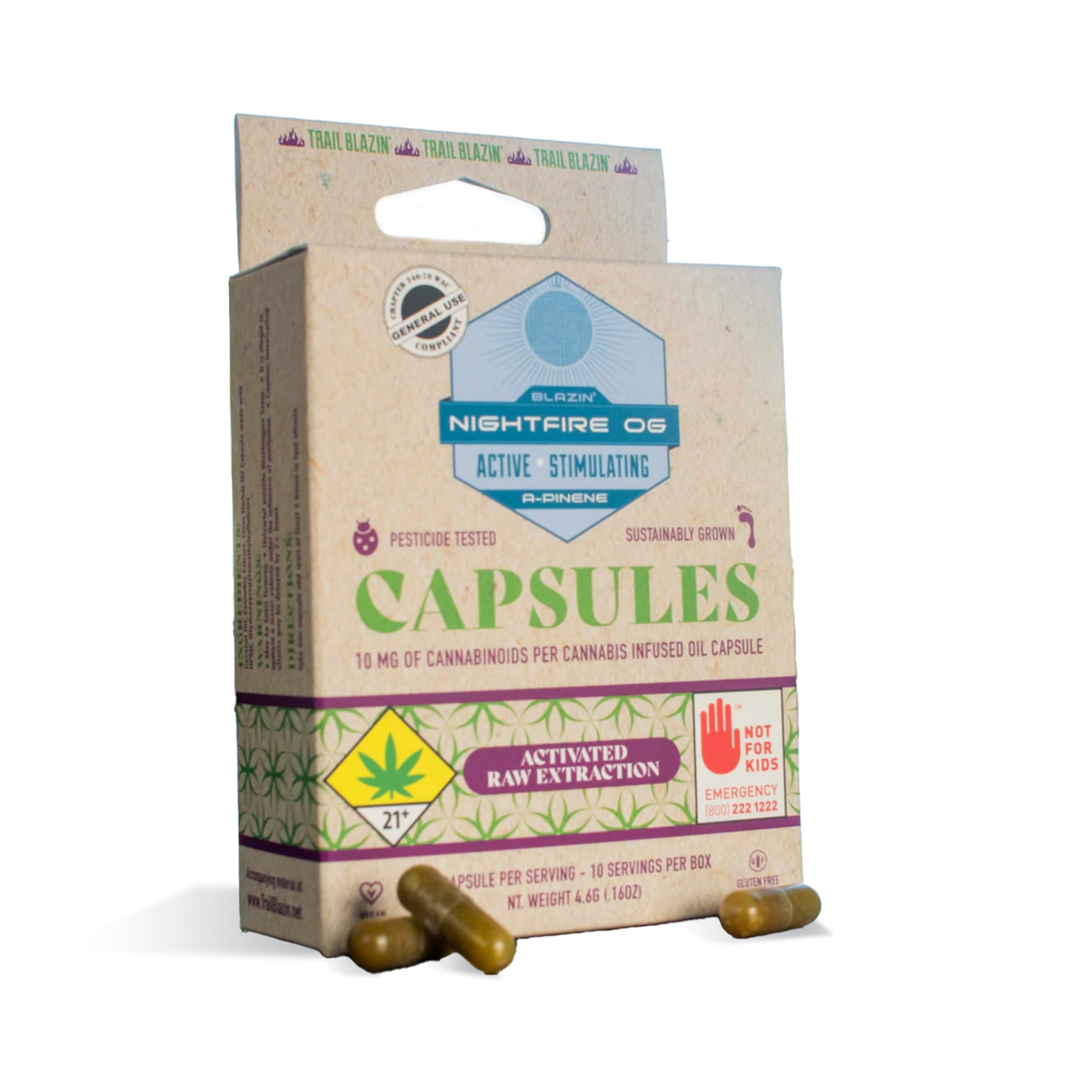 Photograph of product: Nightfire OG Capsules 10-pack