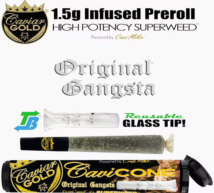 Photograph of product: CaviCone - ORIGINAL GANGSTA - Infused Preroll - - Oui'd