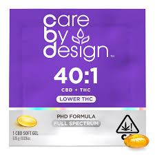 Photograph of product: Care By Design Soft Gel Capsule 1ct 40:1 (40mg) TH-oui:CBD