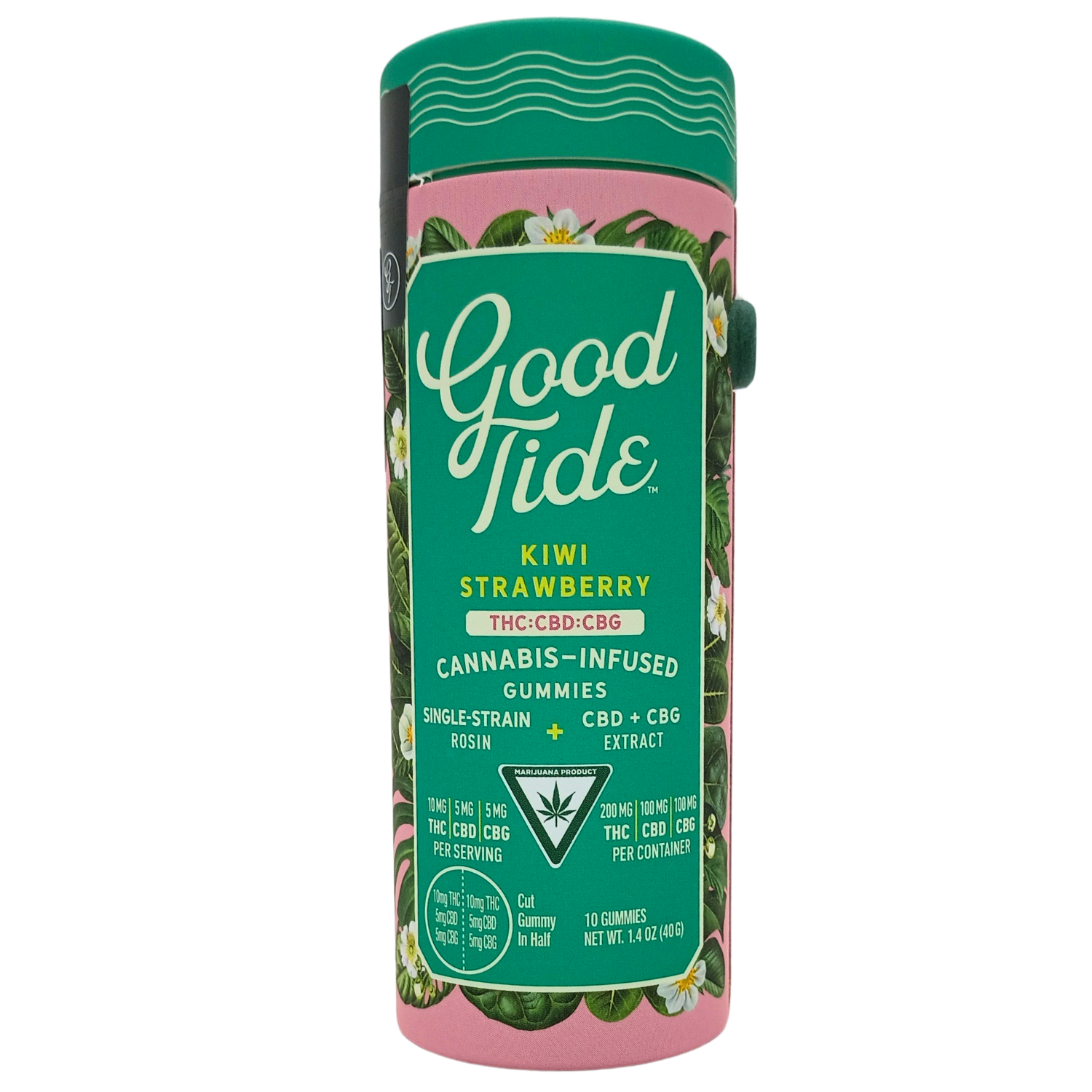 Photograph of product: GOOD TIDE | KIWI STRAWBERRY 2:1:1 TH-oui:CBD:CBG ROSIN GUMMIES | 200MG