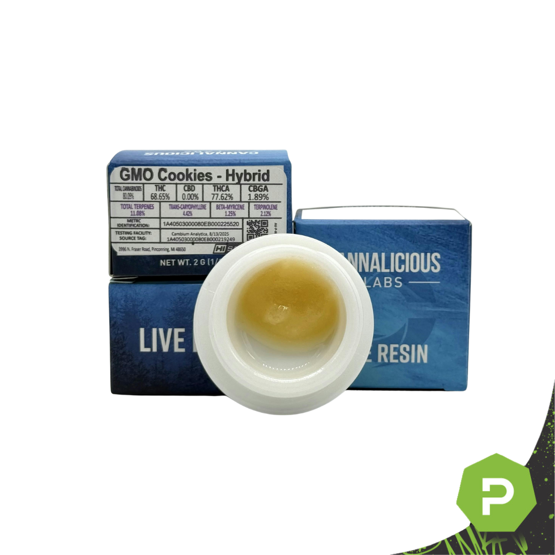 Photograph of product: Cannalicious | 2g Live Resin | GMO Cookies