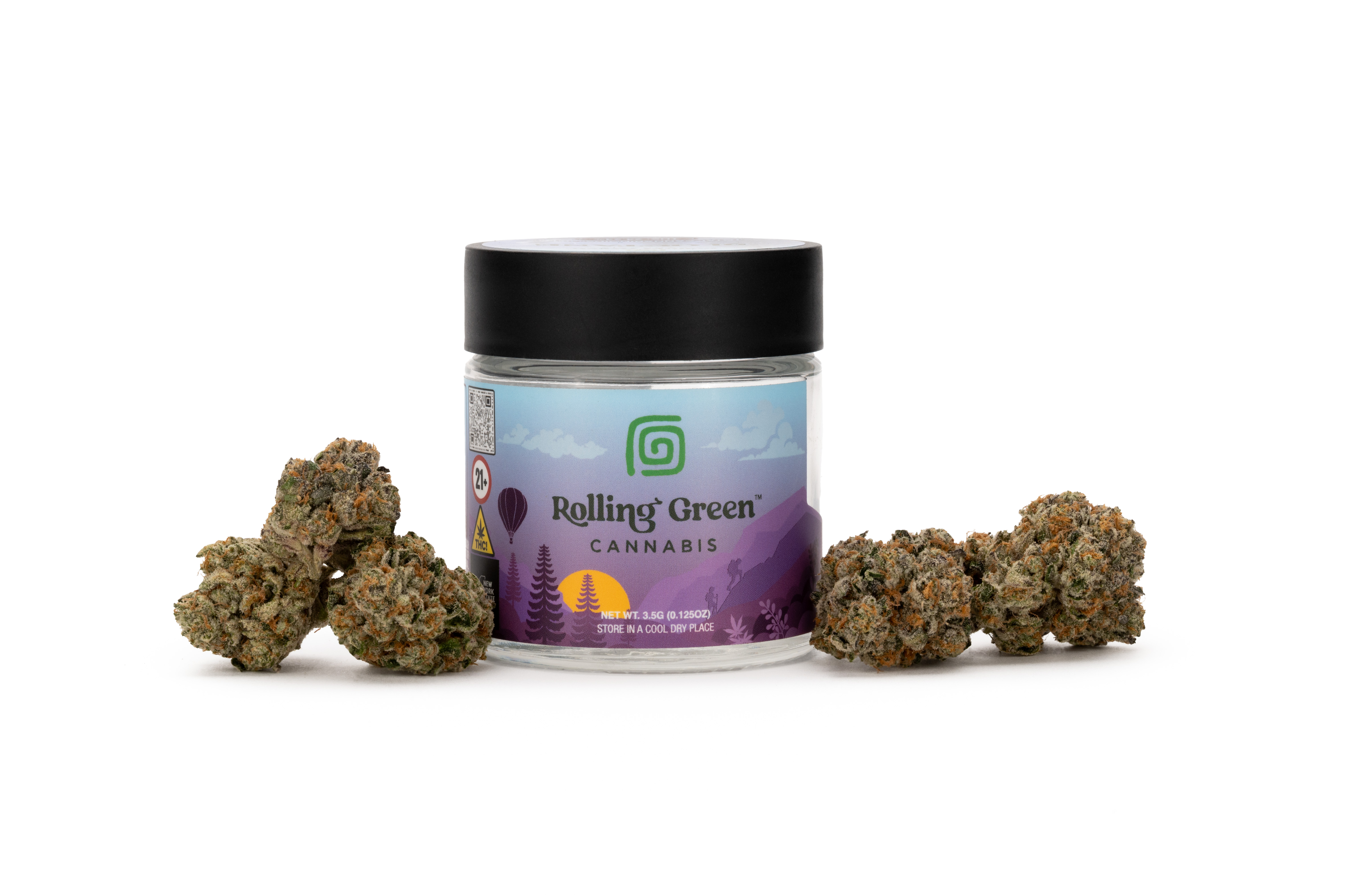 Photograph of product: Rolling Green Flower Gas Face 27% Oui'd 3.5g