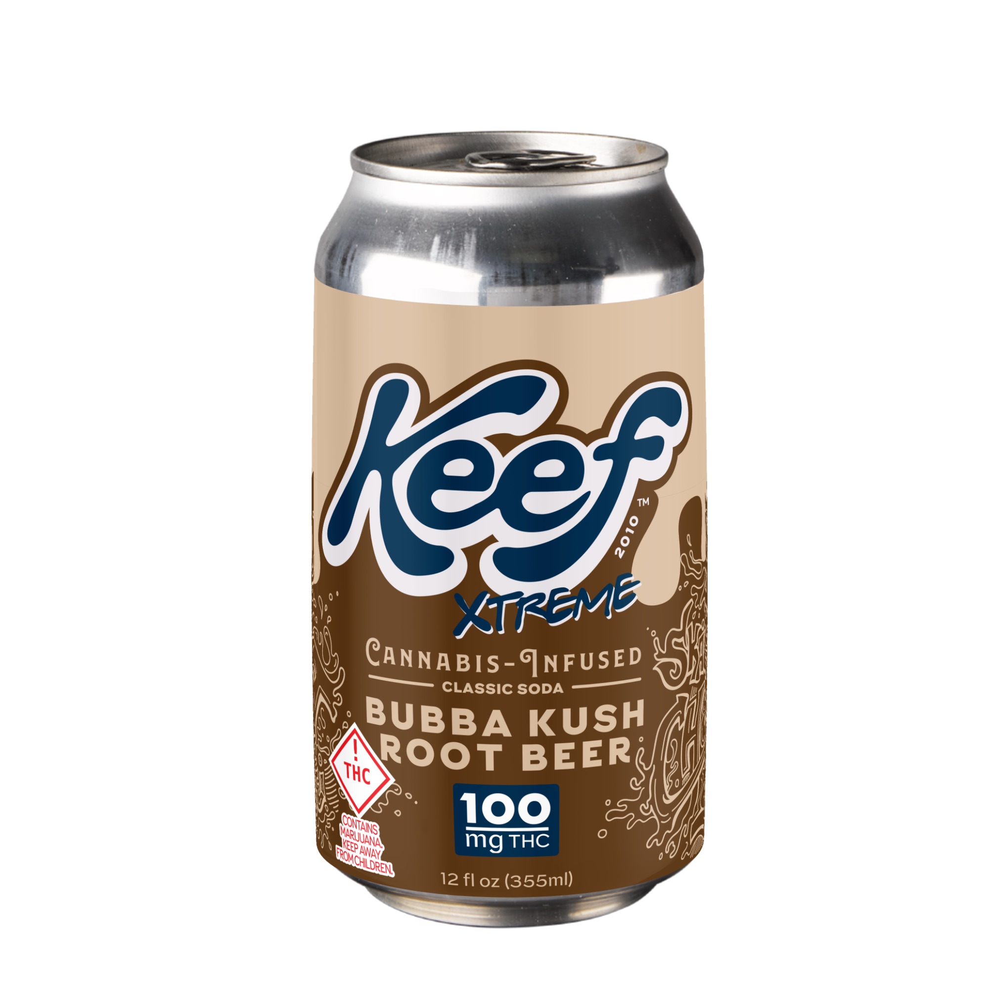 Photograph of product: Bubba Kush Root Beer (H) - 100mg Xtreme Beverage - Keef Cola