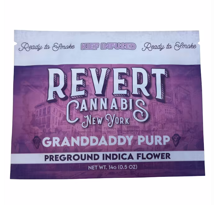 Photograph of product: Revert Oui'd | Granddaddy Purp | Kief-Infused Ground Flower | 14g