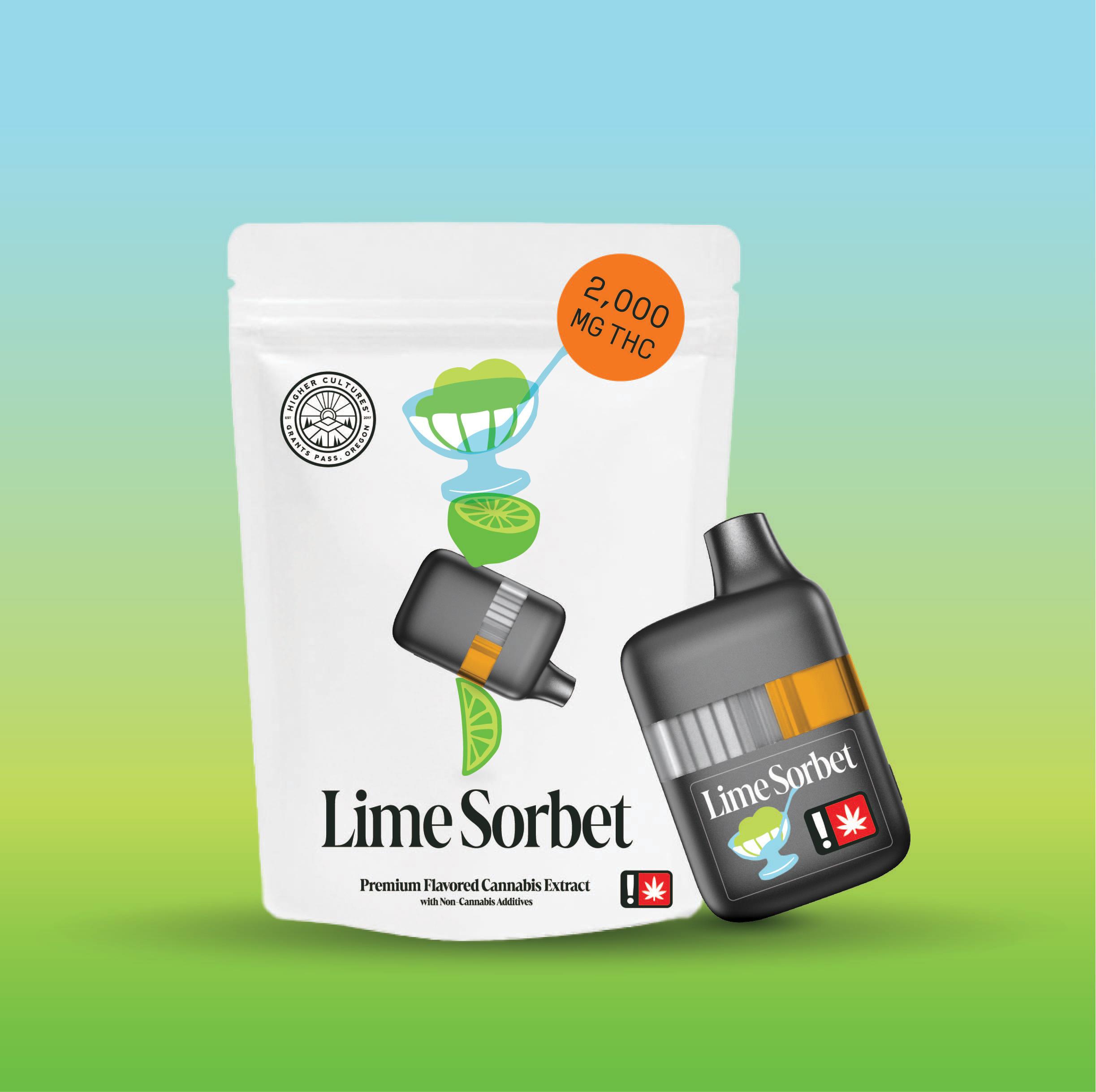 Photograph of product: Cartridge - TF - Higher Culture - 2.5g Flavored All-In-One - Lime Sorbet