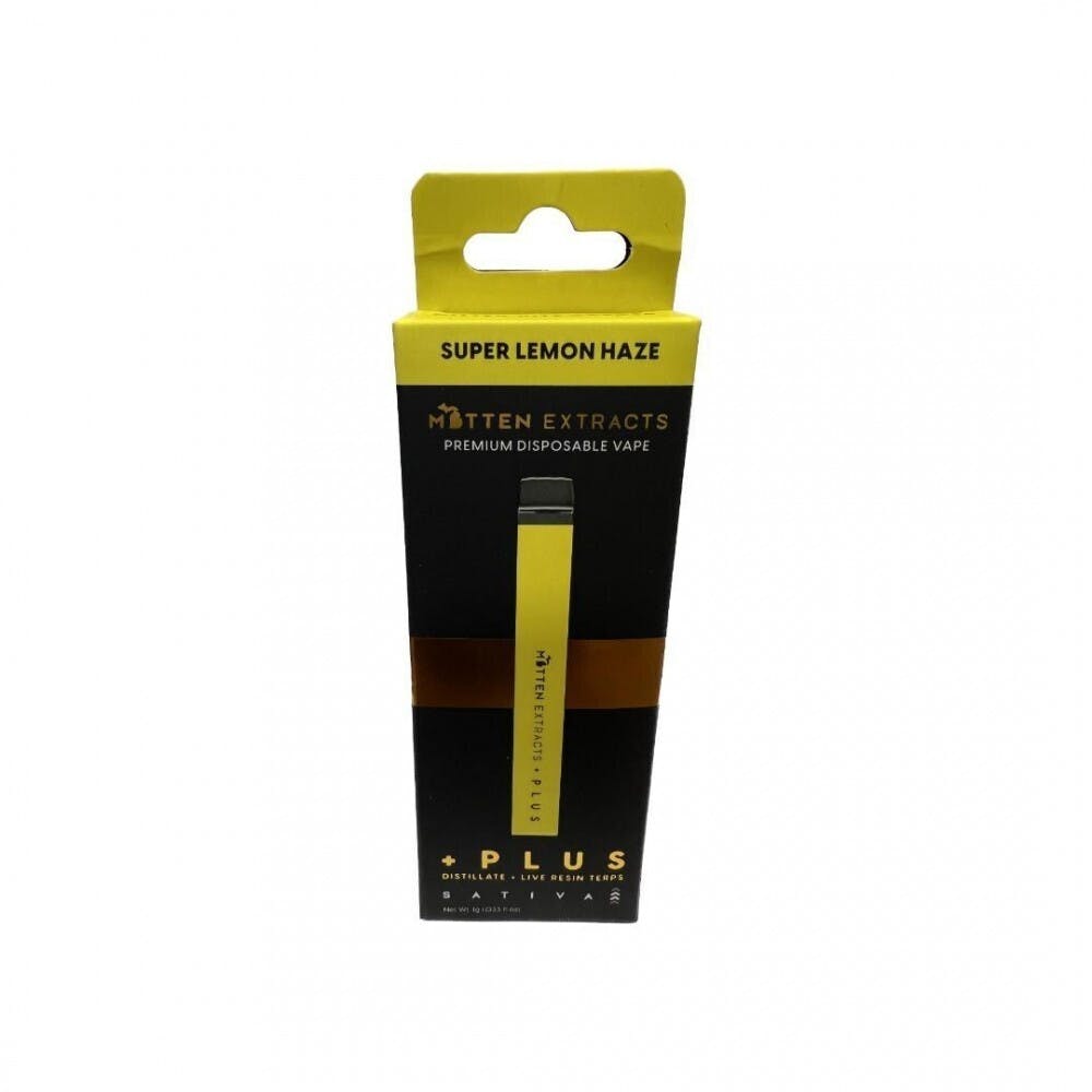 Photograph of product: Mitten + Plus Disposable Super Lemon Haze 1g - REC