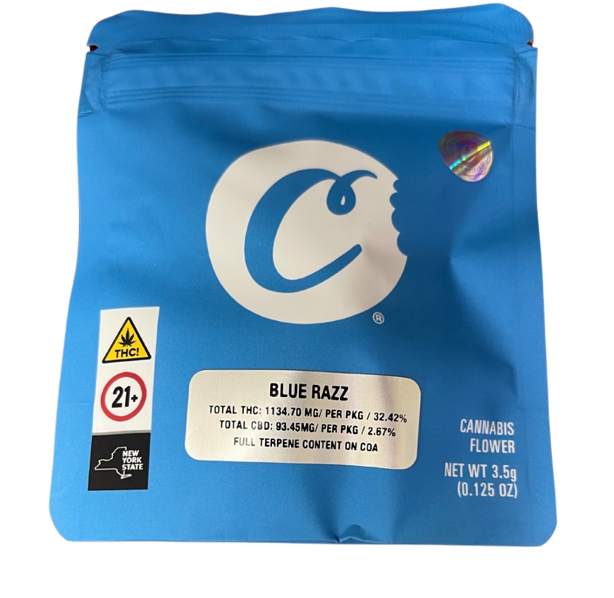 Photograph of product: Cookies Flower Blue Razz 32.4% TH-oui | Hybrid 3.5g