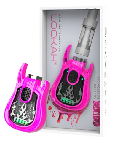 Photograph of product: ESD | Lookah | Guitar | Pink | 510 Thread Cart | Battery | 350mAh | 1