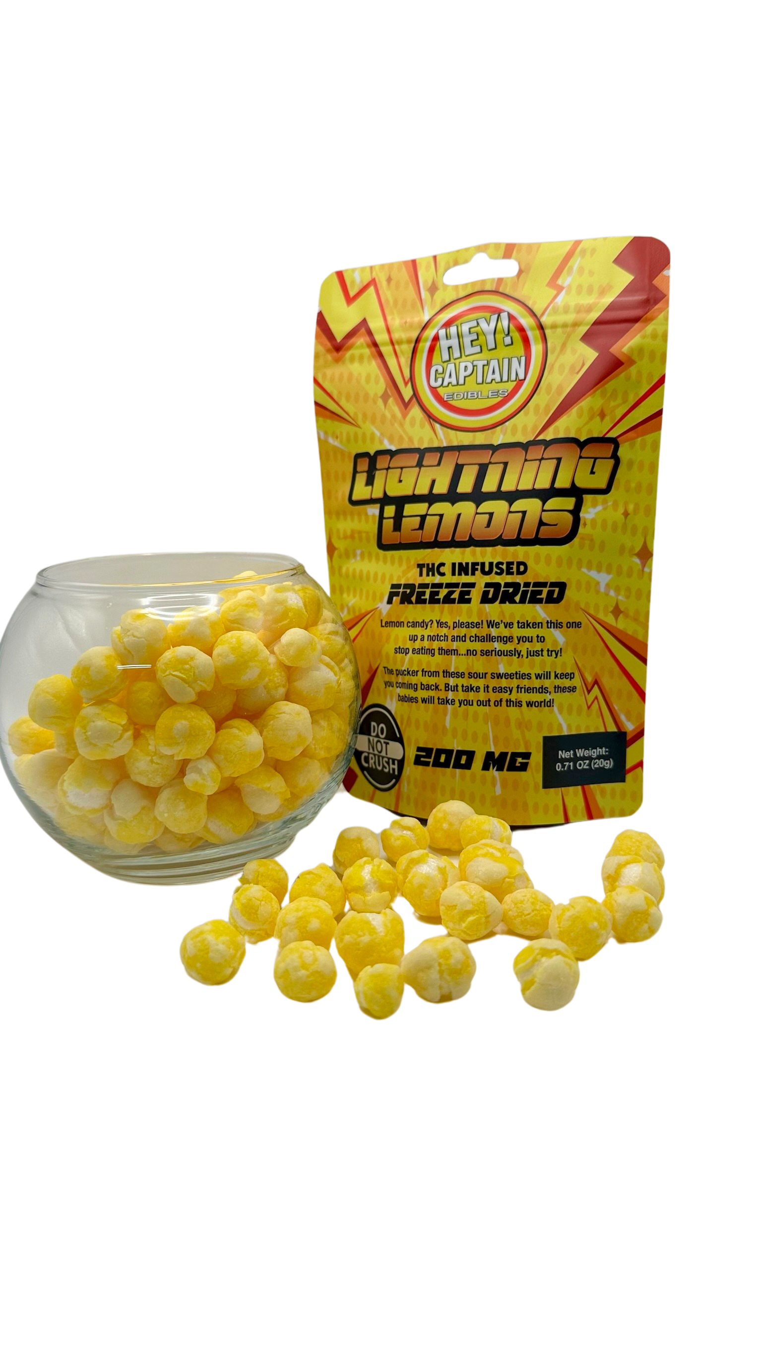 Photograph of product: Hey Captain Freeze Dried Lightning Lemons | 200mg