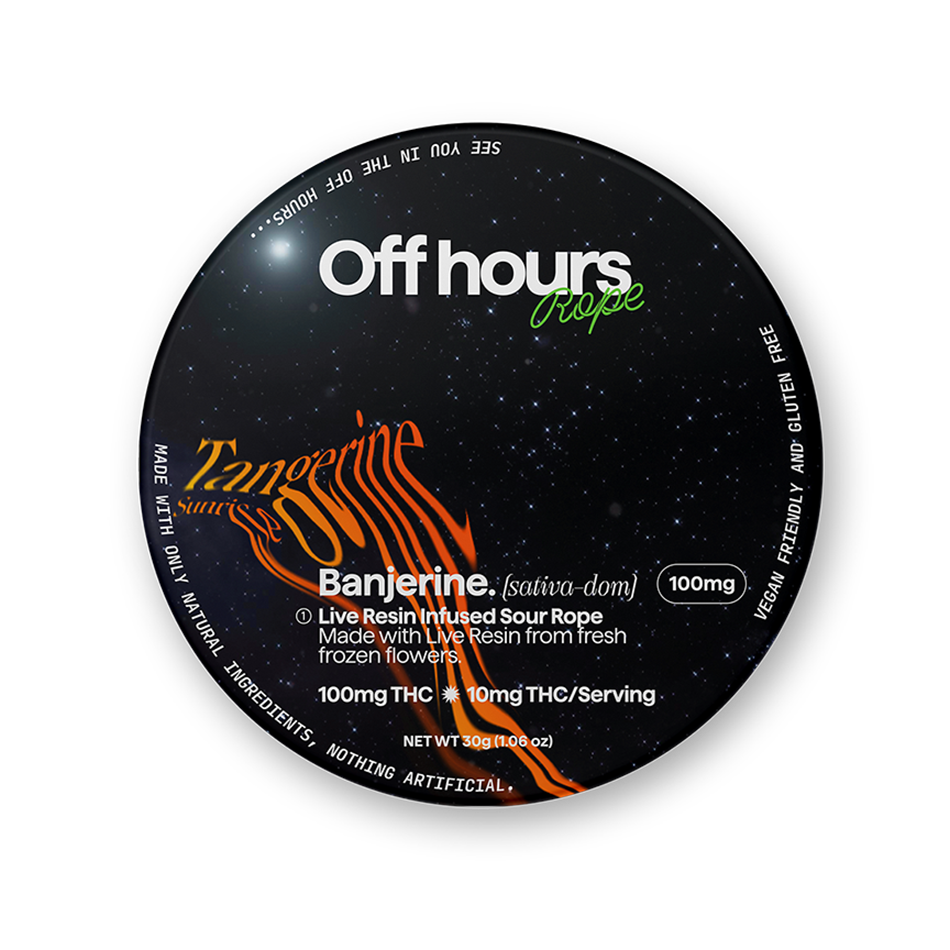 Photograph of product: Off Hours | Banjerine | Live Resin Gummies | 100mg Rope