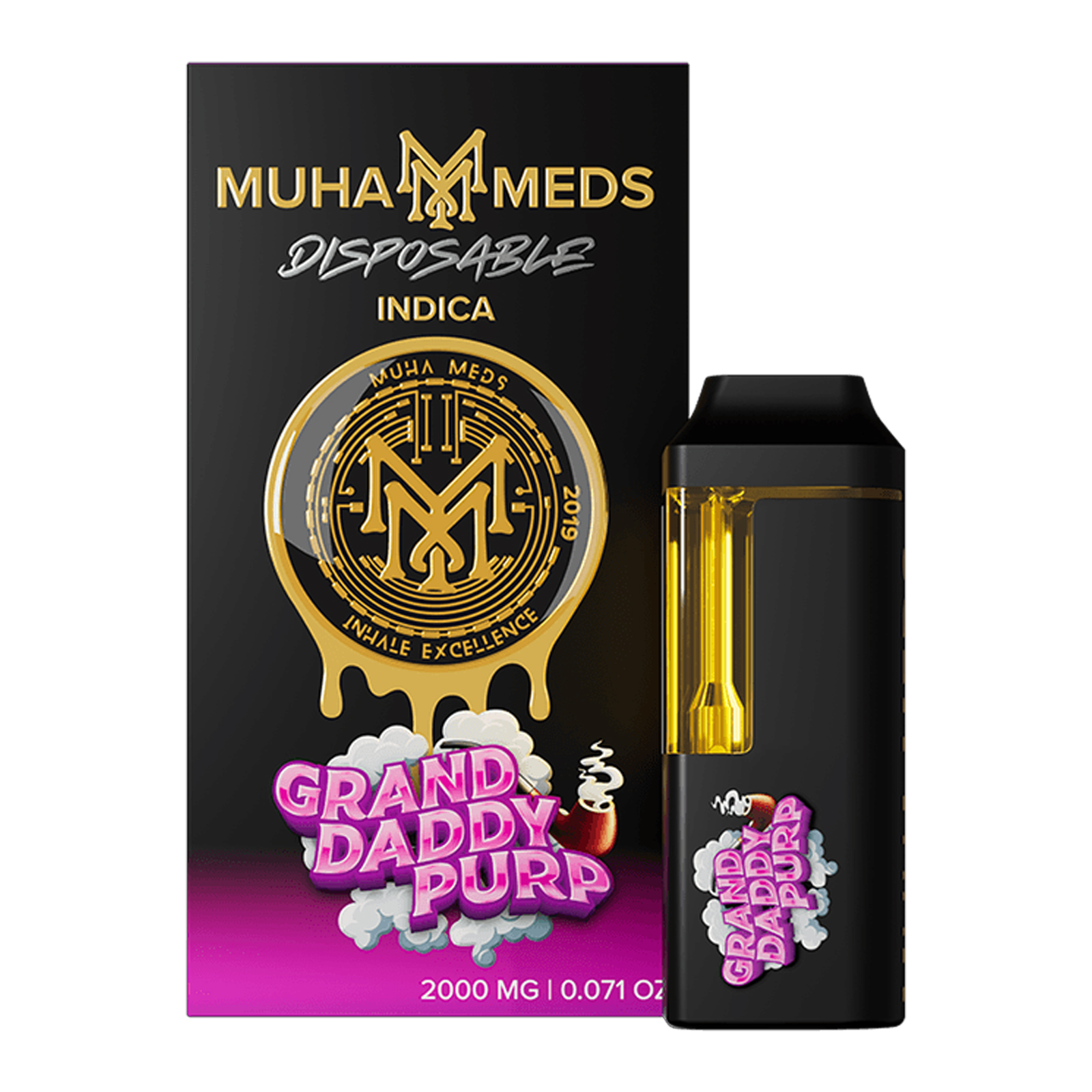 Photograph of product: Muha Meds Grand Daddy Purp Disposable Vape Rec