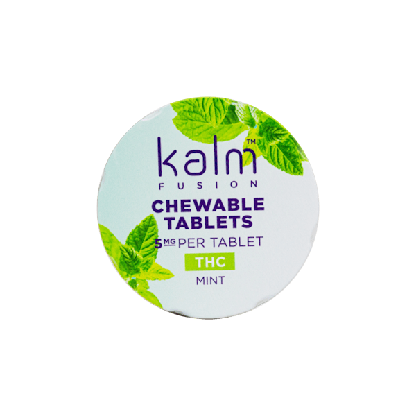 Photograph of product: Kalm Fusion Chewable Tablets Blue Mint 5mg 20pc