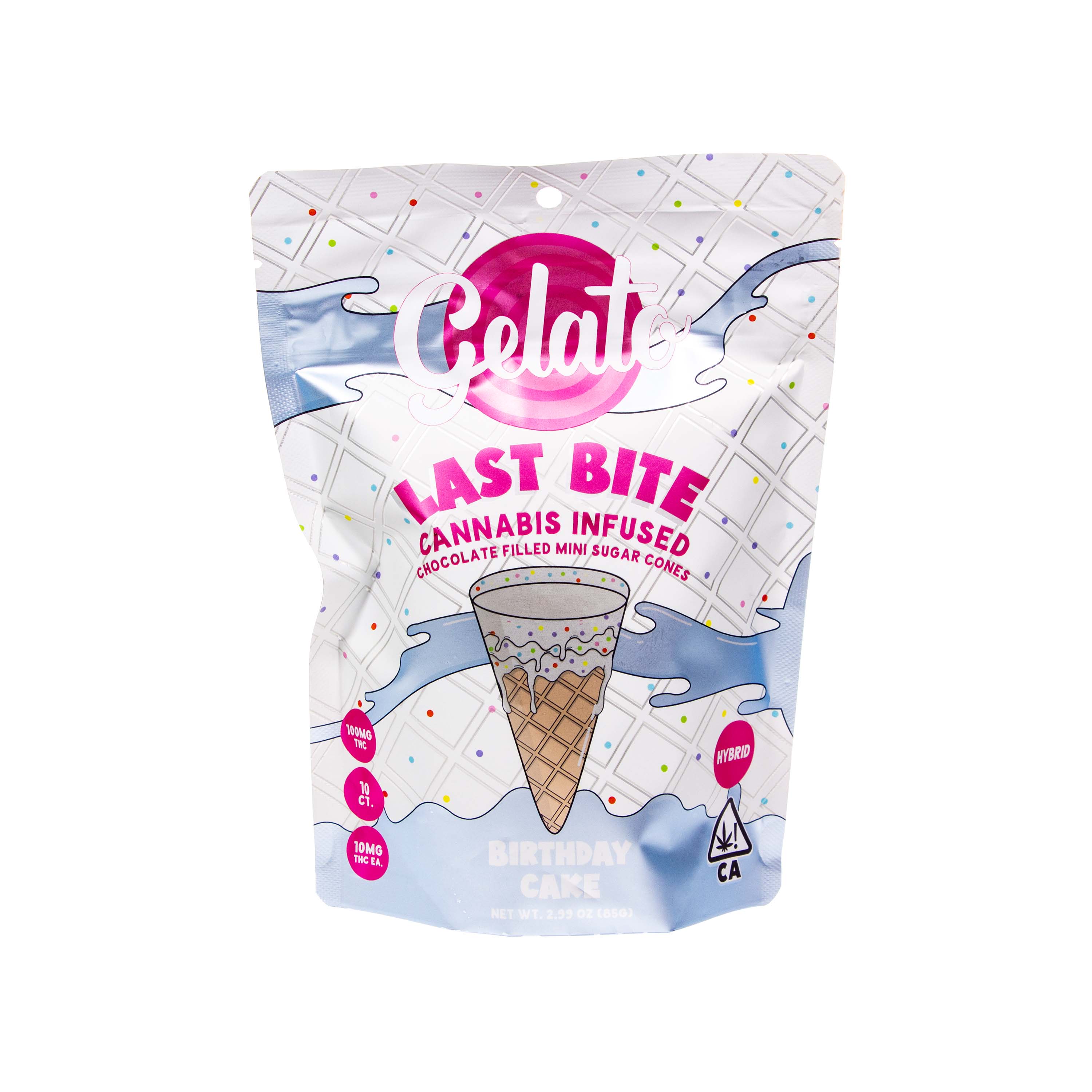 Photograph of product: Gelato | Last Bite Birthday Cake Mini Sugar Cones (100mg TH-oui)