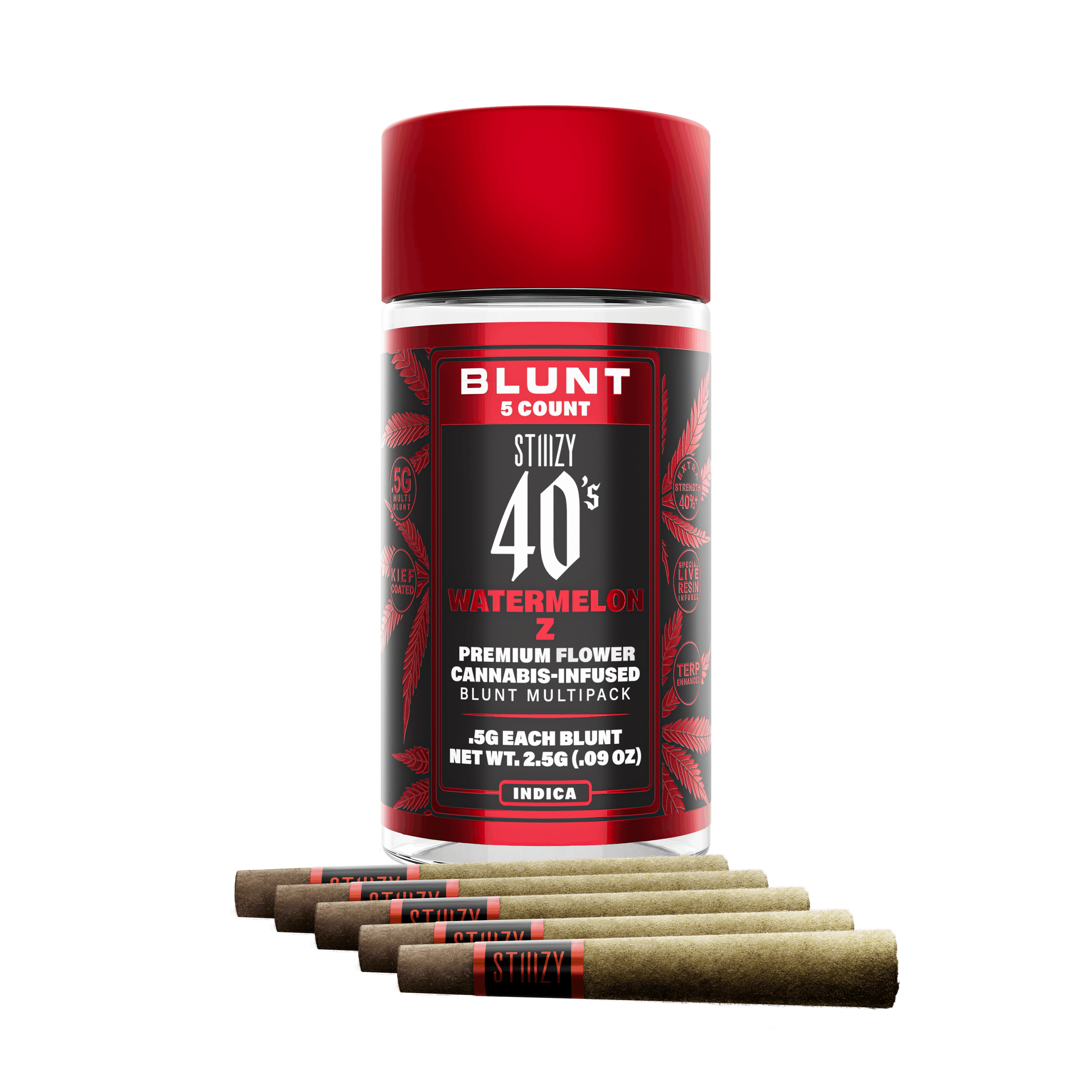 Photograph of product: 40's Watermelon Z Infused Mini Blunts 5Pk 2.5g