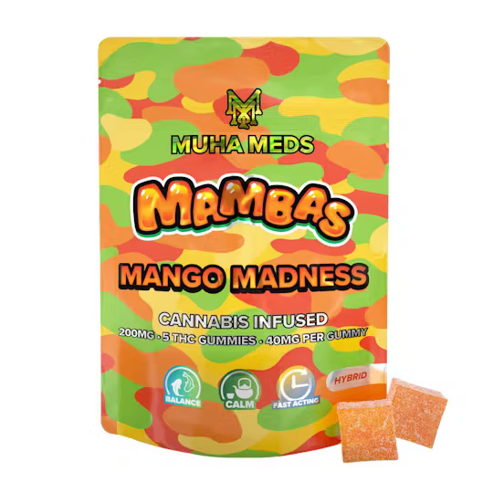 Photograph of product: Muha Meds - 200MG Gummies - Mango Maddness