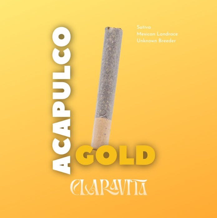Photograph of product: Claravita - Acapulco Gold - 1g Cannon Preroll