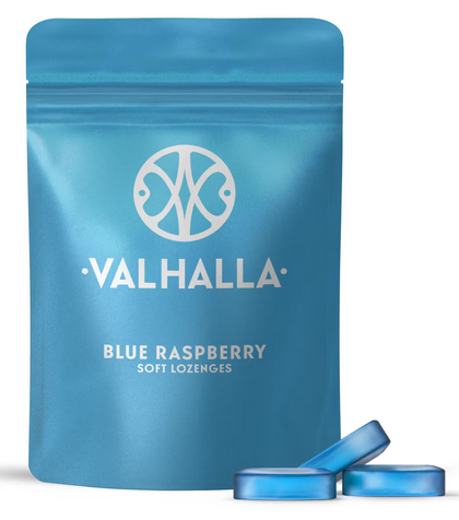 Photograph of product: Valhalla - Blue Raspberry 100mg 10pk Soft Lozenges