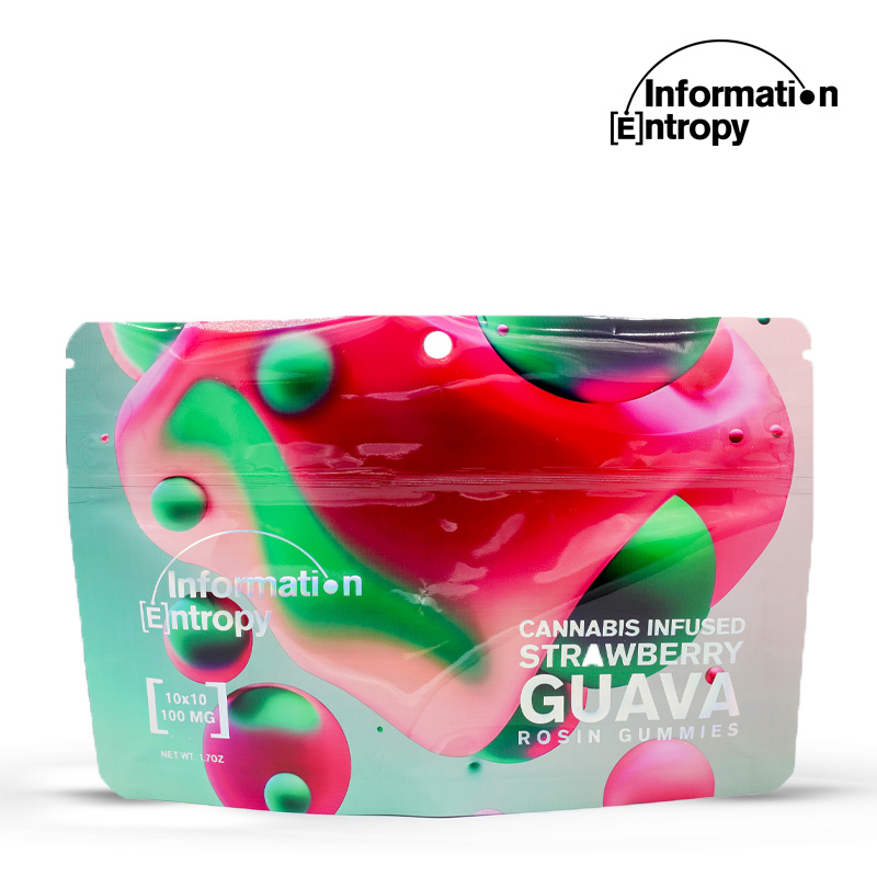 Photograph of Product: Information Entropy Strawberry Guava Rosin Gummies 100mg