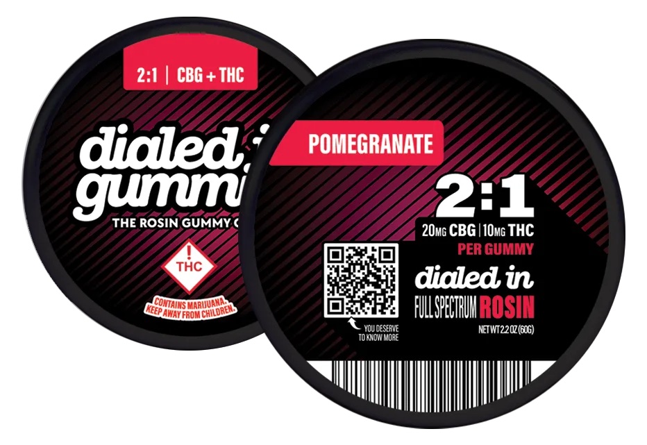 Photograph of product: Dialed In 100mg 2:1 CBG Gummies