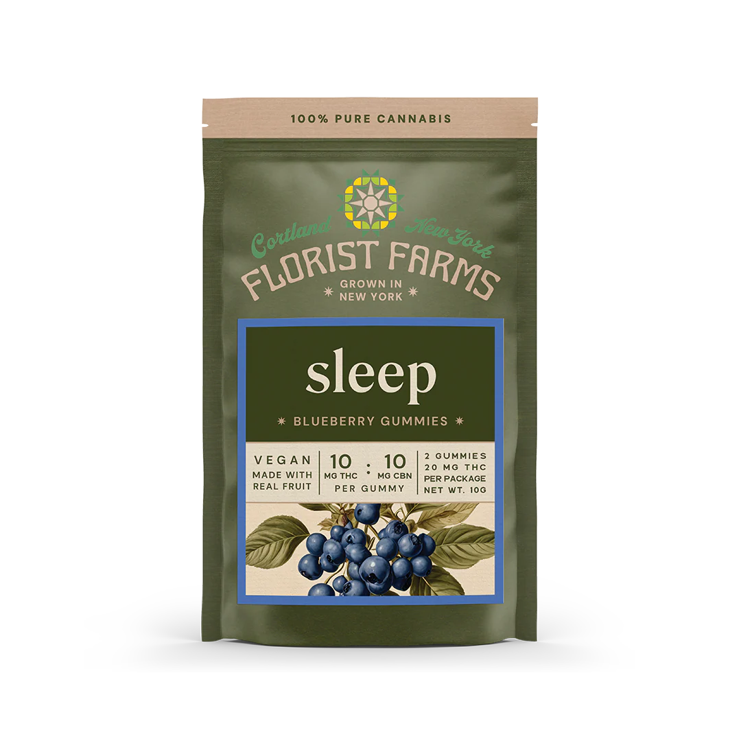 Photograph of product: Florist Farms - Blueberry - "Sleep" Gummies - 10mg TH-oui:10mg CBN - 2ct
