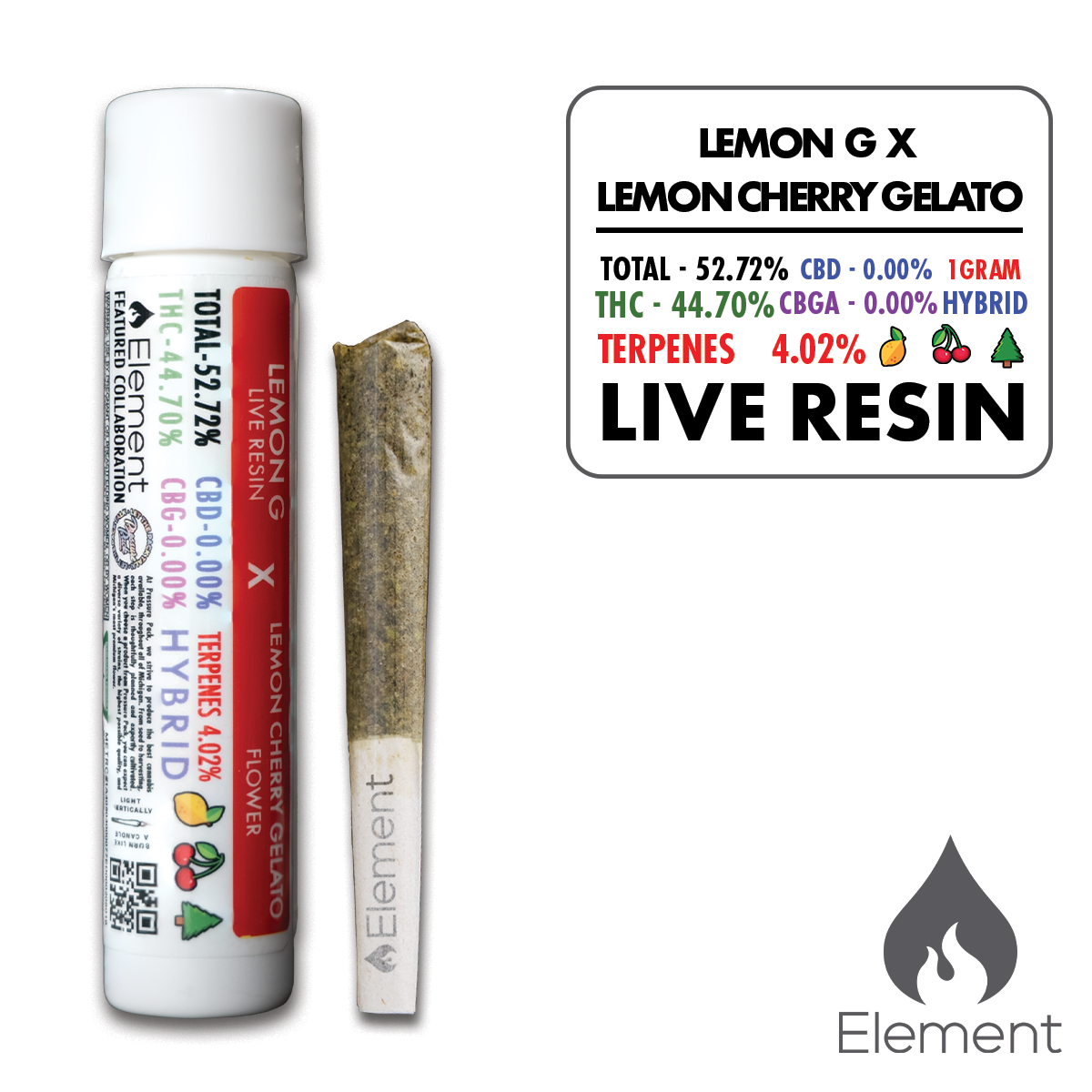 Photograph of product: Lemon Cherry Gelato x Lemon G Live Resin Joint