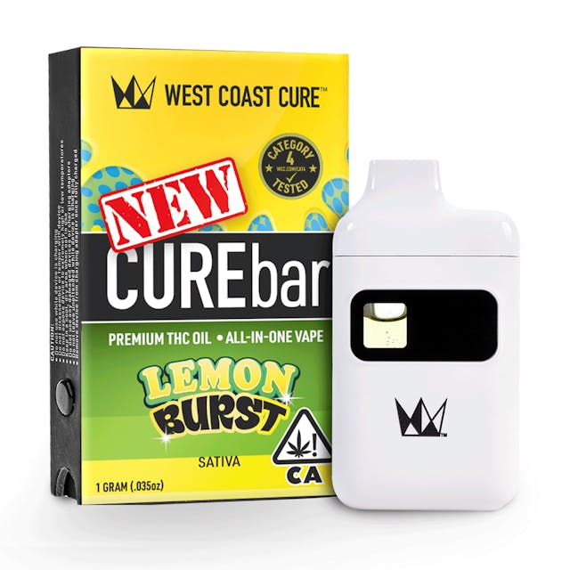 Photograph of product: Lemon Burst (S) 1g CUREbar AIO - Lemon Burst (S)