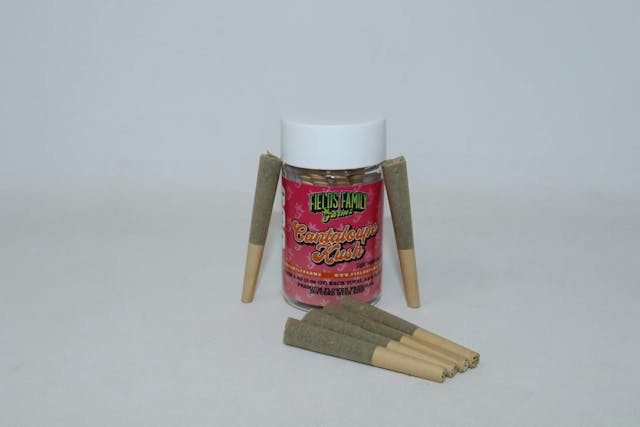Photograph of product: Cantaloupe Kush 6 Pack Kief Infused Pre-Rolls - 