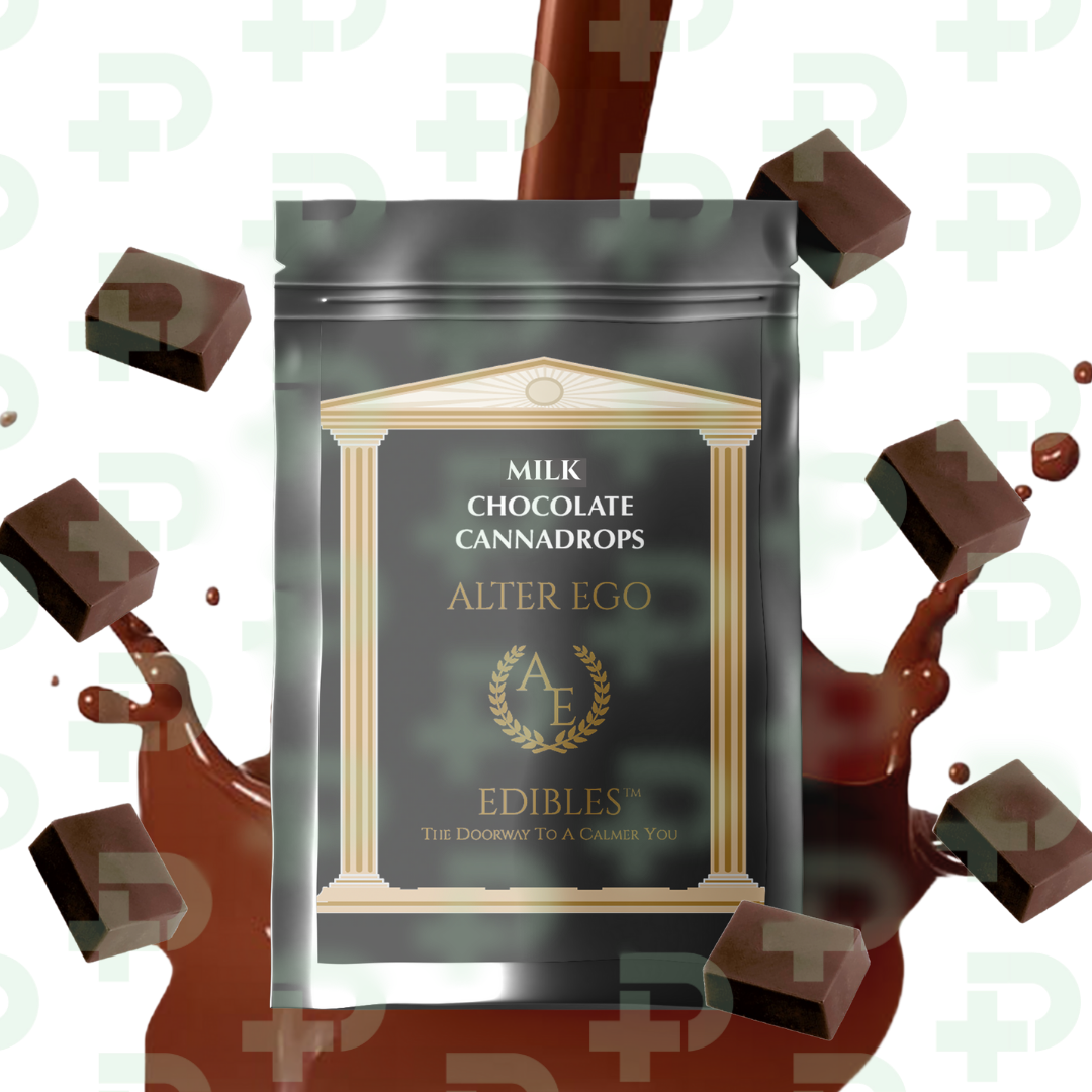 Photograph of product: Alter Ego - Milk Chocolate Cannadrops 200mg