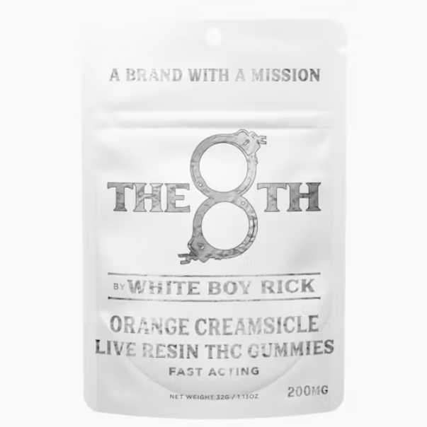 Photograph of product: THE 8TH BY WHITE BOY RICK | ORANGE CREAMSICLE - LIVE RESIN GUMMIES | FAST ACTING | 200MG