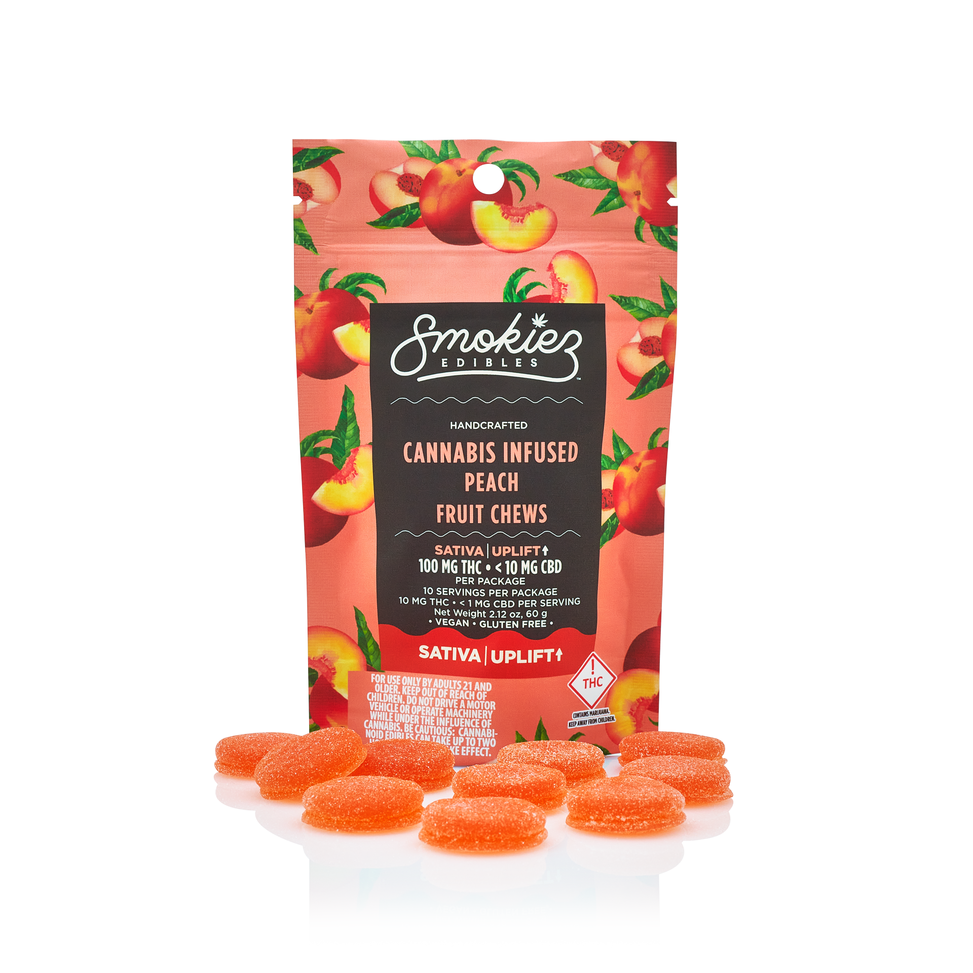 Photograph of product: Smokiez - Sweet Peach 100mg Fruit Chews