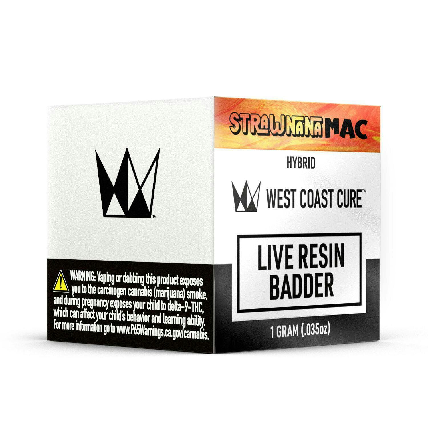 Photograph of product: West Coast Cure - Strawnana Mac (Hybrid)  Live Resin Badder 1g