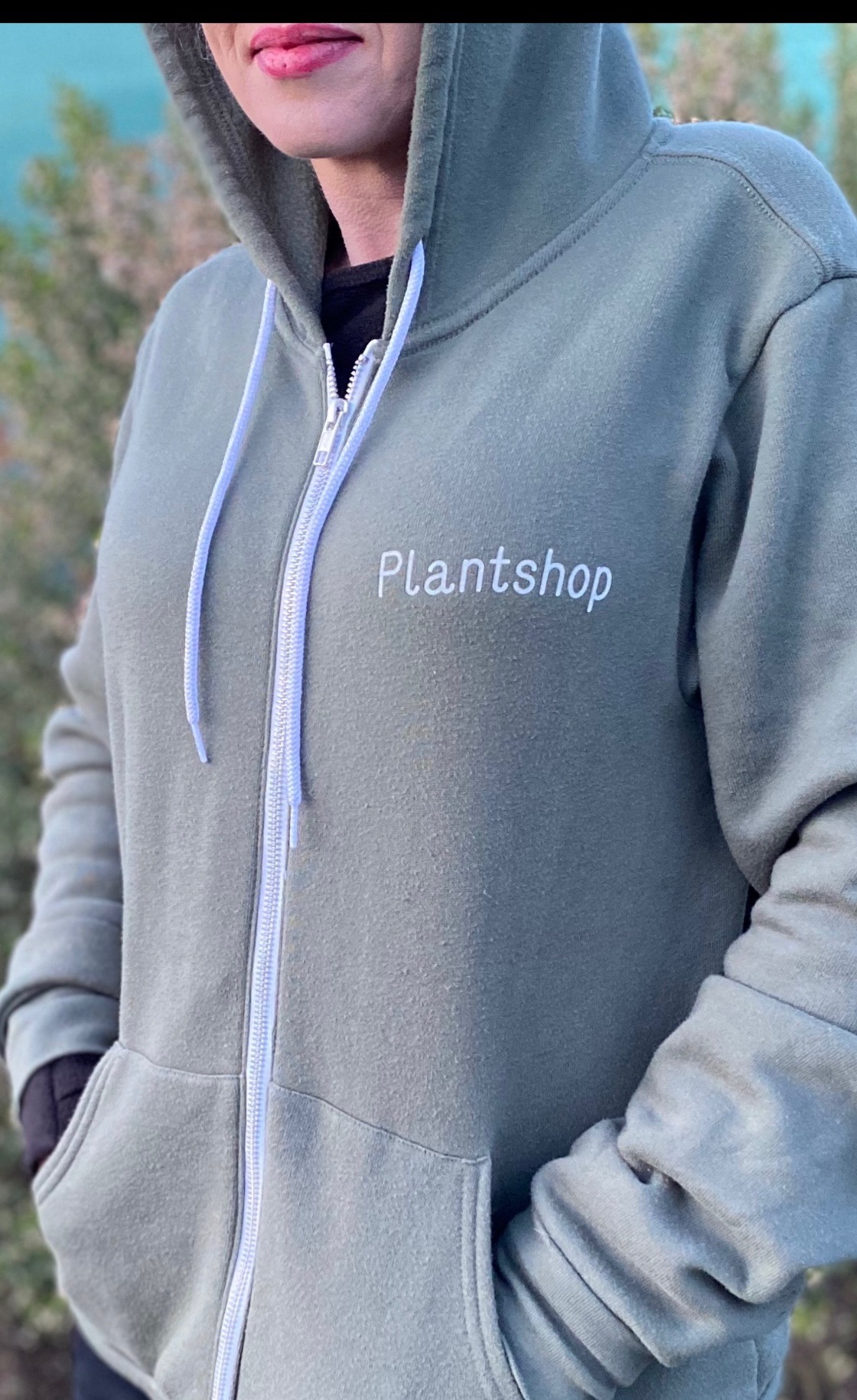 Photograph of product: GREEN  ZIP UP HOODIE