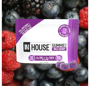 Photograph of product: IN HOUSE Gummies 100mg: Wild Berry 5:1 TH-oui:TH-ouiV 10pc