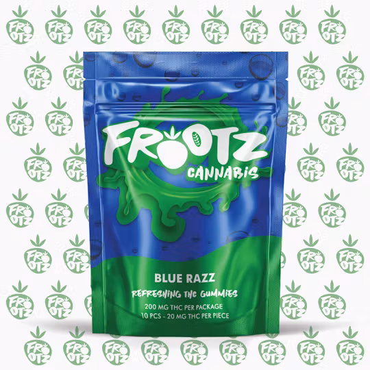 Photograph of product: Frootz | Blue Razz | 200mg | Gummies