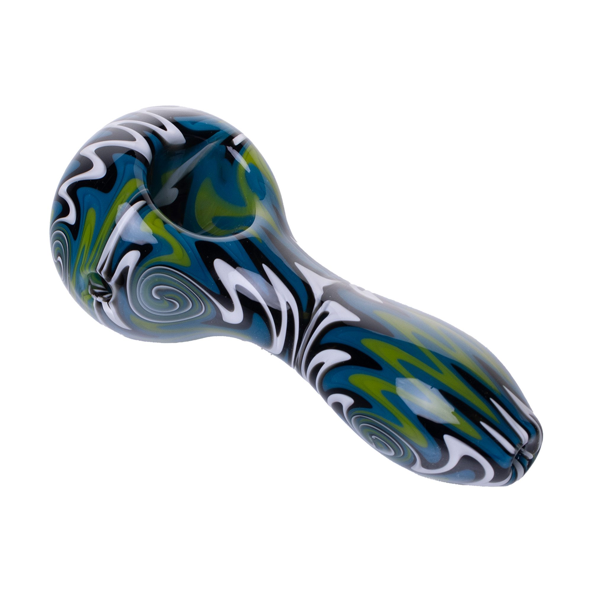 Photograph of product: Spoon Pipe Model A | Blue Green Wig Wag